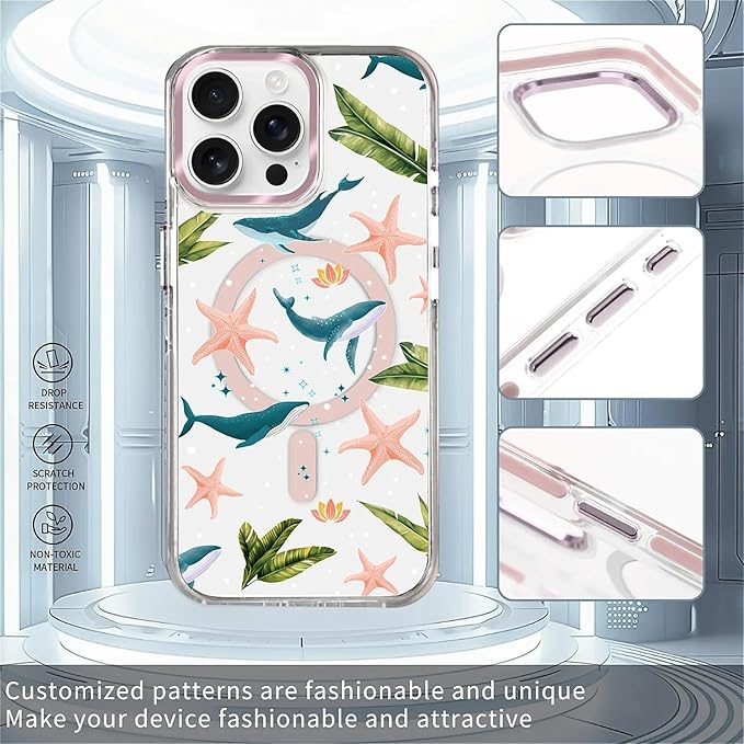 Case for iPhone 15 Pro Max, Sealife Whale Ocean Wildlife Clear Phone Case - Image 2