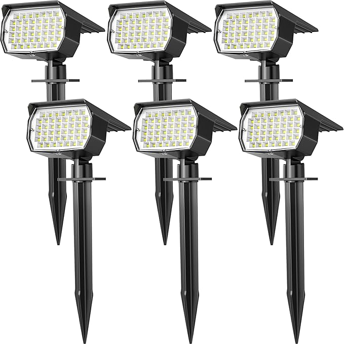 WENATY Solar Spot Lights Outdoor Waterproof IP65, 6 Pack Landscape Spotlights by WENATY