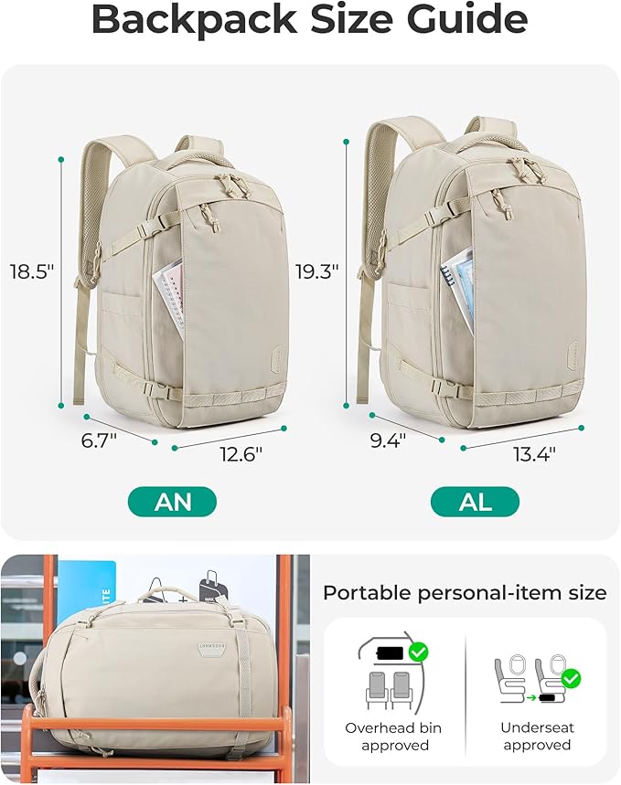 BAGSMART Travel Backpack Women, 17.3 Inch Carry On Backpack Flight Approved - Image 3