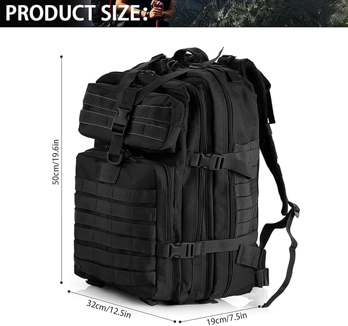 aiGear Tactical Backpack for Men, 45L Military Backpack, 3-Day Bug Out Bag for - Image 5