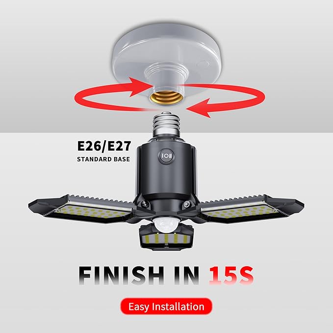 Motion Sensor Garage Light, 80W Motion Activated LED Shop Light - Image 6