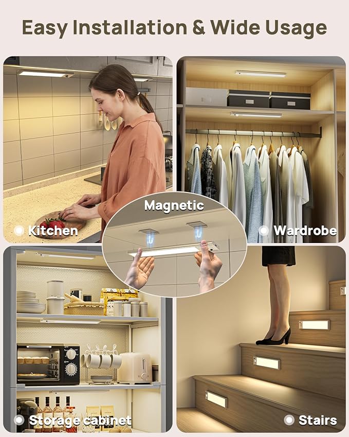 9" Under Cabinet Lighting Wireless, Motion Sensor Light Indoor - Image 7
