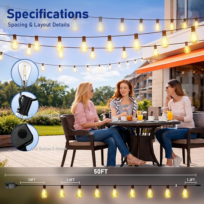 Outdoor String Lights 50FT - Image 6