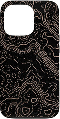 Topography Black & Brown Abstract Pattern Topographic Map Case by Unknown