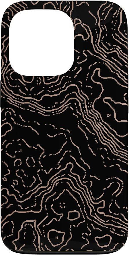 Topography Black & Brown Abstract Pattern Topographic Map Case by Unknown