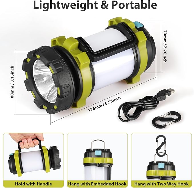 BOBKID 3 Pack Camping Lantern, Outdoor LED Camping Light, Rechargeable - Image 4