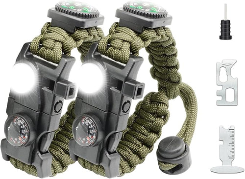20 in 1 Survival Paracord Bracelet Adjustable Gear Kit by NVioAsport