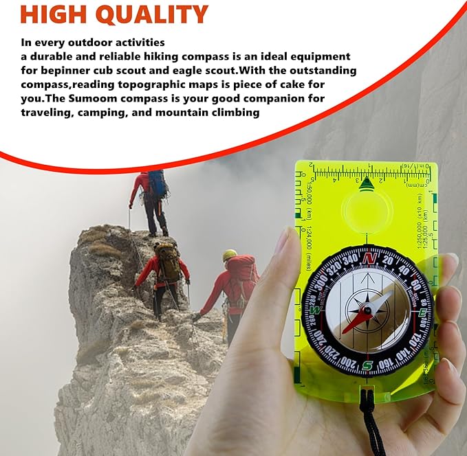 Abvsdu 2 Pieces Orienteering Compass, Superior Hiking Survival Compass - Image 5