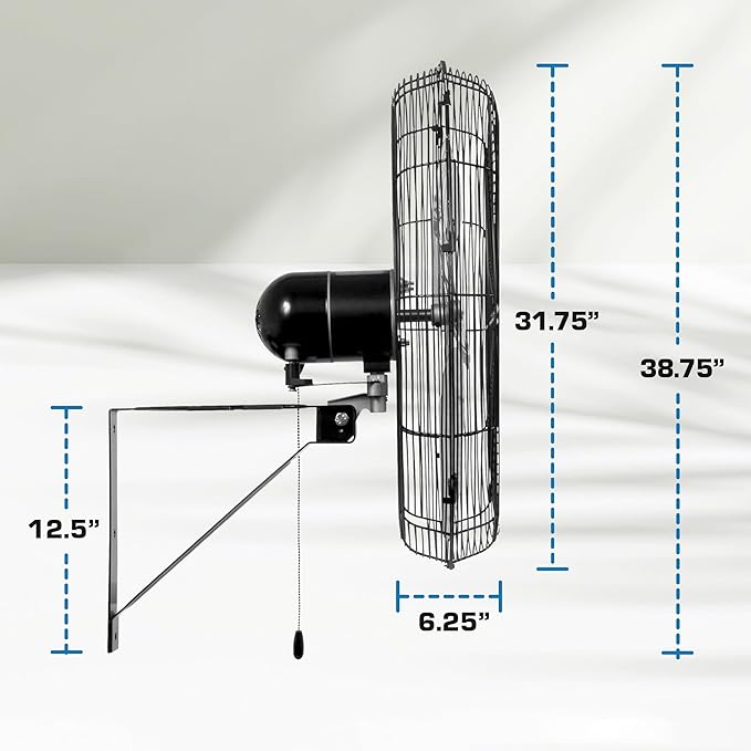 Hurricane 30" Pro Commercial Grade Oscillating Wall Mount Fan, or Workshop - Image 3