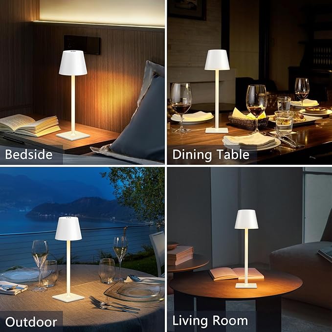 Fizrice Cordless Table Lamp Rechargeable Lamps: 6000mAh Battery Operated Table - Image 2