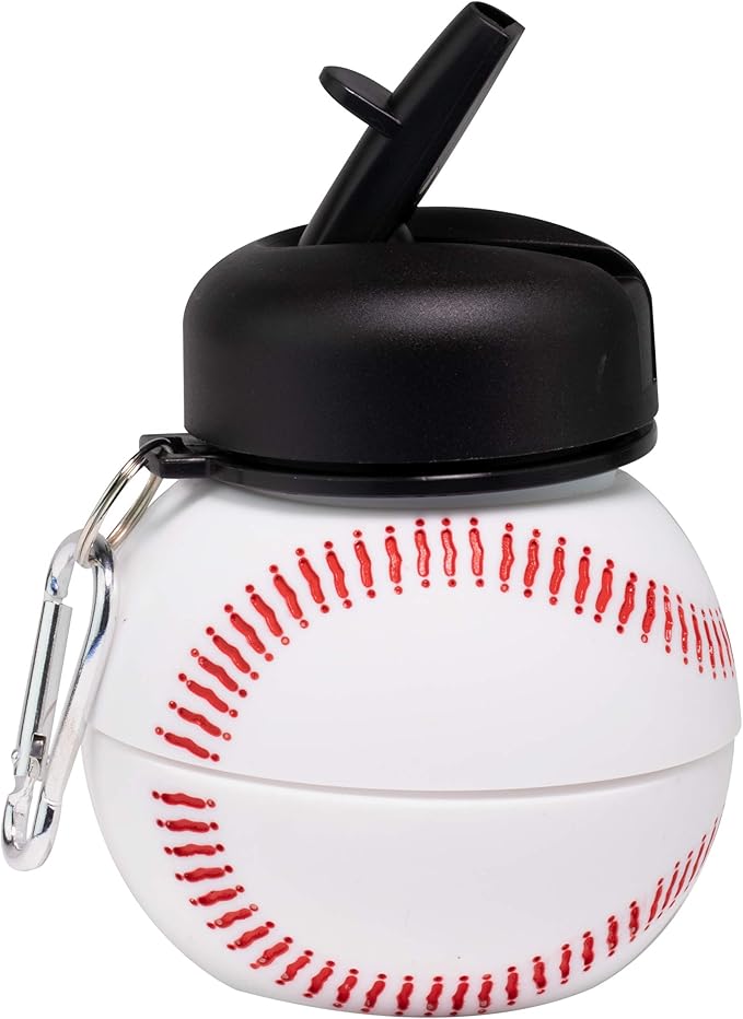 Maccabi Art Clip-On Collapsible BPA-Free Silicone Baseball Water Bottle - Image 3