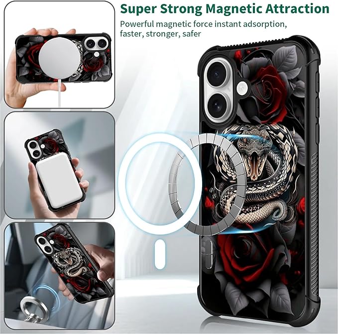 for iPhone 17 Case, for MagSafe Graphic Design for Girl Boy Soft Silicone Hard - Image 5