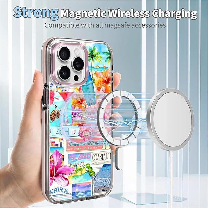 Case for iPhone 15 Pro Max, Coastal Beach Cover Coquette Collage Phone Case - Image 4