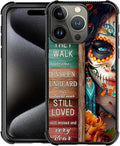 for iPhone 16 Pro Case, Sugar Skull Day of Death Halloween Pattern Graphic by FKBRCL4U
