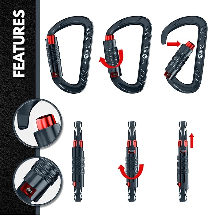 Rhino Produxs 12kN Heavy Duty Carabiner Clips, - Image 4
