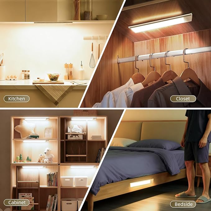16inch Under Cabinet Lighting, 4 Pack Rechargeable Motion Sensor Light Indoor - Image 5