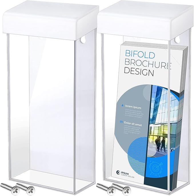 Remerry Acrylic Outdoor Brochure Holder 4 x 9 Inch Waterproof Wall Mount by Remerry