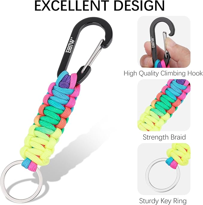 EOTW Paracord Keychain for Men Women Paracord Carabiner Backpack Keychain - Image 7