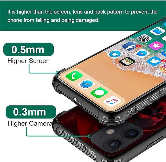 for iPhone 11 Case, Gestures Funny Skull Pattern Graphic Design Girl Boy Soft - Image 7
