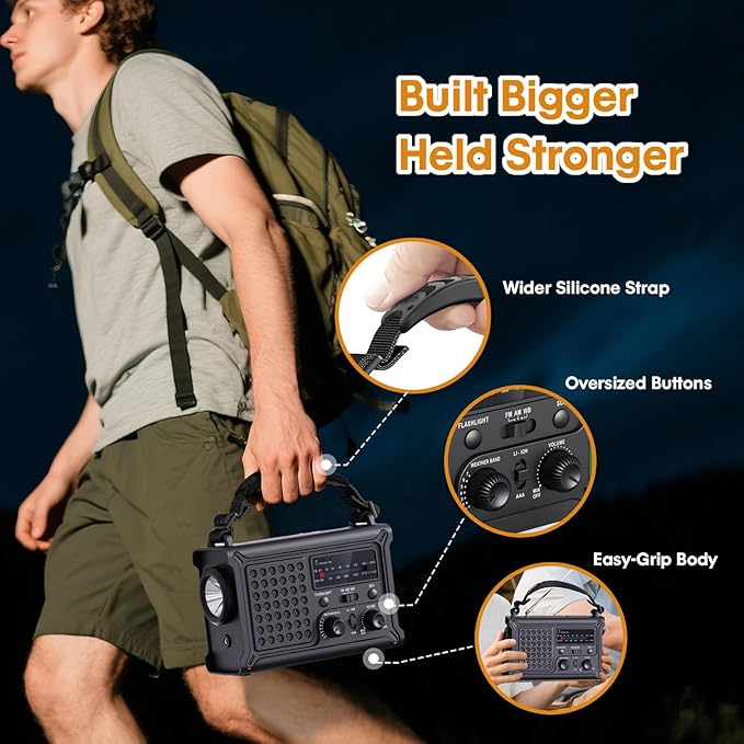 Raynic NOAA Weather Radio 12000mAh, Emergency Weather Radio - Image 7
