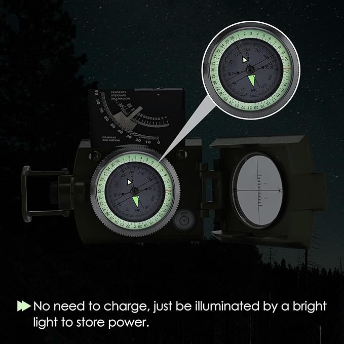 Compass, Outdoor Military Waterproof Lens Sighting Compass, High Precision - Image 6