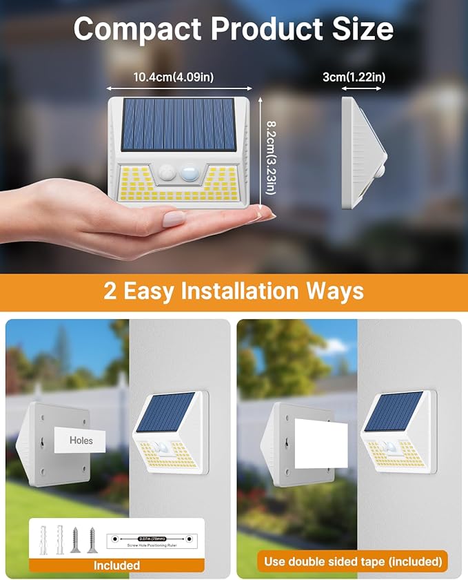 vighep 4 Pack Solar Fence Lights Waterproof, Motion Sensor Deck Lights Outdoor - Image 6