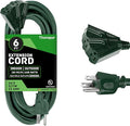 Thonapa Weatherproof Green Extension Cord 6 ft 3 Outlets, 16/3 SJTW Outdoor by Thonapa
