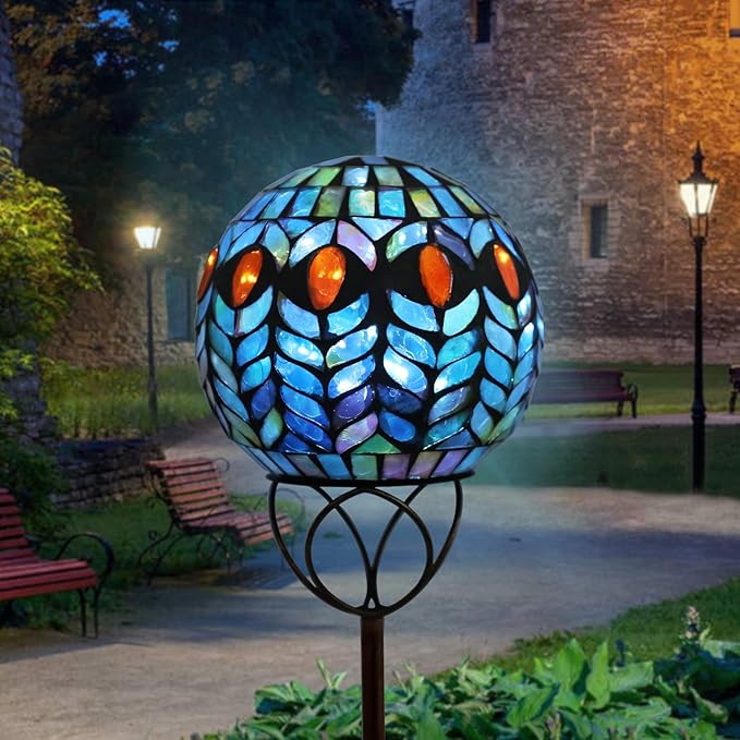 VCUTEKA Solar Outdoor Lights Garden Decor Mosaic Solar Garden Lights Waterproof - Image 8