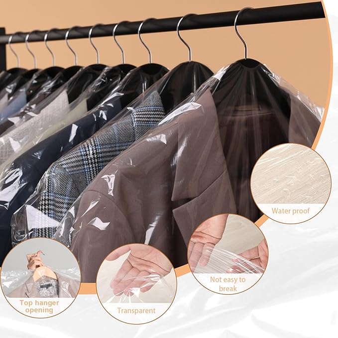 90 PCS Dry Cleaner Bags Plastic Clear 35.4 Inches, Garment Bags - Image 3