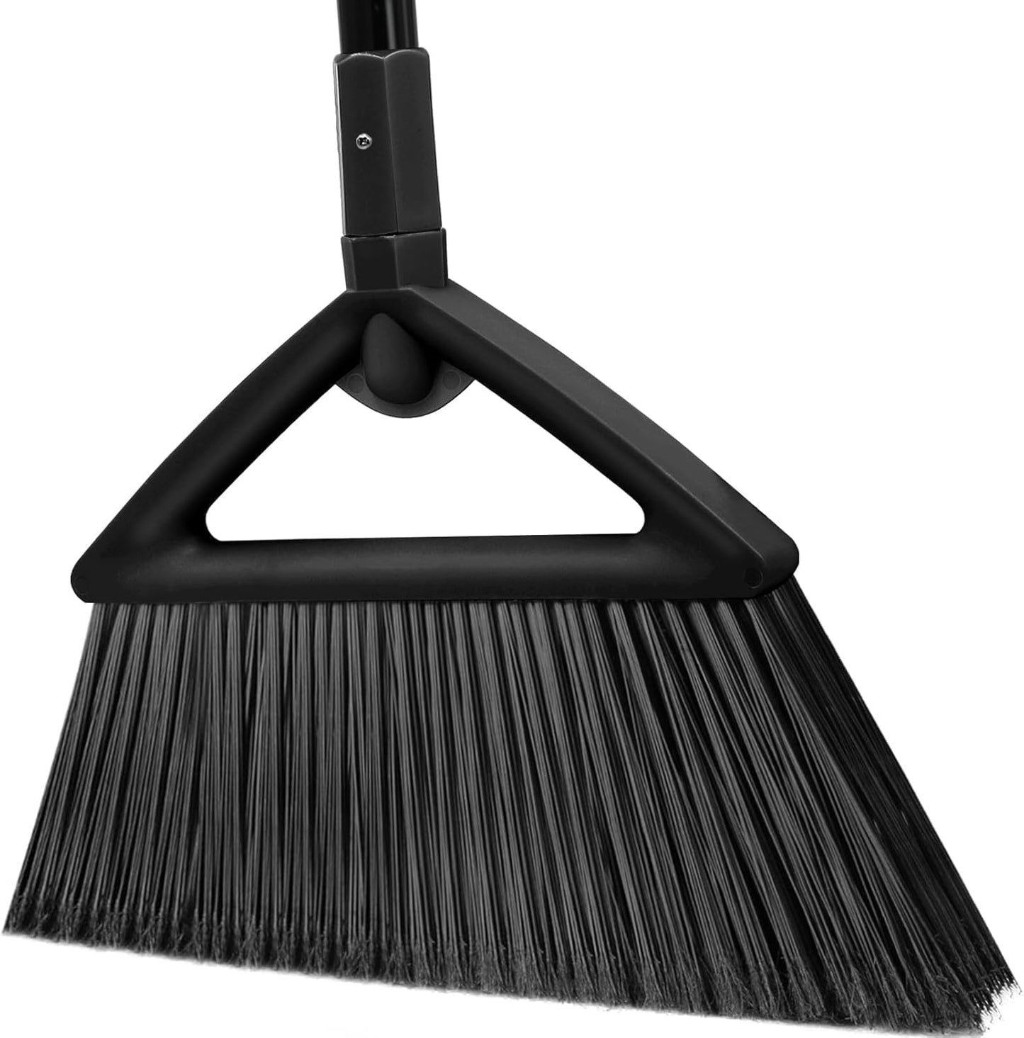 Heavy Duty Broom, Brooms for Sweeeping Indoor, Angle Broom with Long Pole, Outdoor Broom for Courtyard Garages Slidewalk, Indoor Broom for Kitchen Lobby Canteen Black