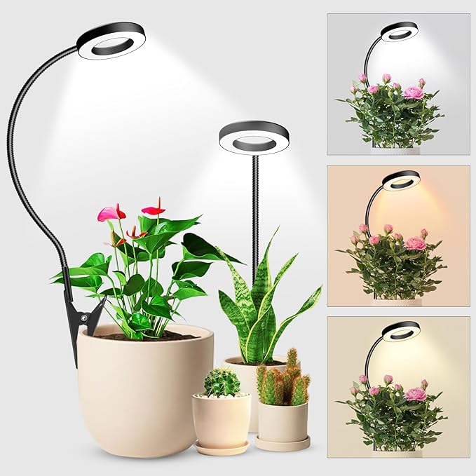 wolezek 2 in 1 Grow Lights for Indoor Plants, 3 Colors Plant Lights for Indoor by WOLEZEKLED