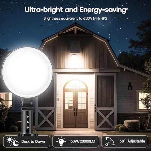 150W 20000LM LED Barn Lights Outdoor, Dusk to Dawn Outdoor Lighting - Image 2