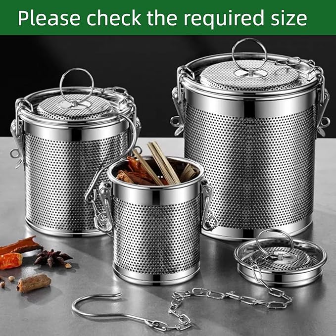 Stainless steel cylindrical seasoning filter, Mesh Design Tea Ball Strainer - Image 6