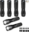 6 Pack LED Rechargeable Flashlight, Super Bright Small Mini Camping Flashlights by Hilngav