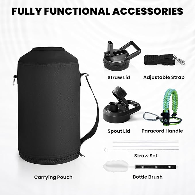 RAYMYLO One Gallon Water Bottle Insulated, Triple Walled Vacuum Stainless Steel - Image 6