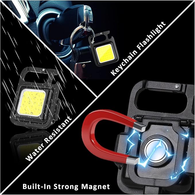 MAKDAK COB Rechargeable Keychain Flashlight 4Pack, High Lumen Super Bright LED - Image 4