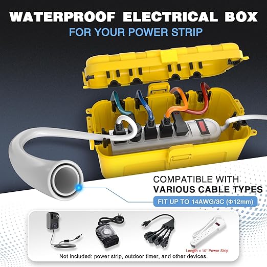 Flemoon Outdoor Electrical Box Waterproof, Medium Weatherproof Electrical Box - Image 2