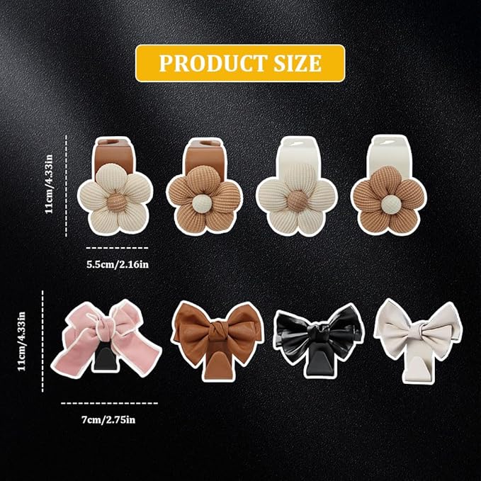 4PCS Car Hooks for Purses and Bags, Flower Car Headrest Hook - Image 2