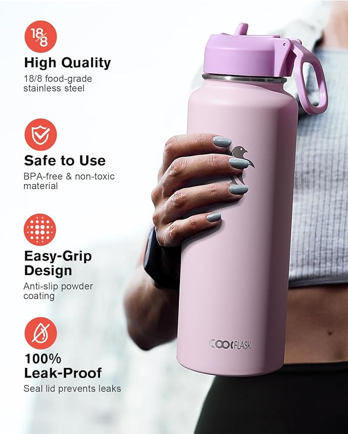 Coolflask Water Bottle 40 oz Insulated - Image 3