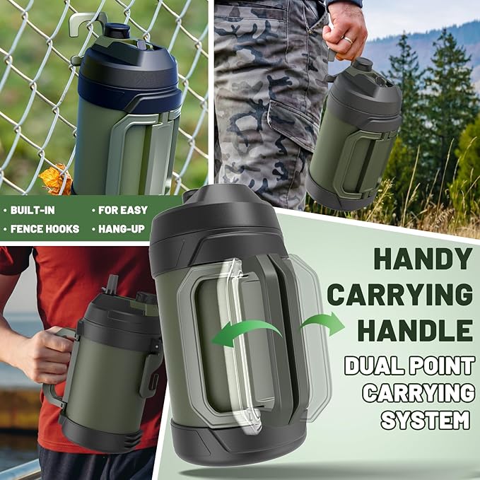 Hydraful Gallon Water Bottle, 128 oz Large Insulated Stainless Steel Sports - Image 4