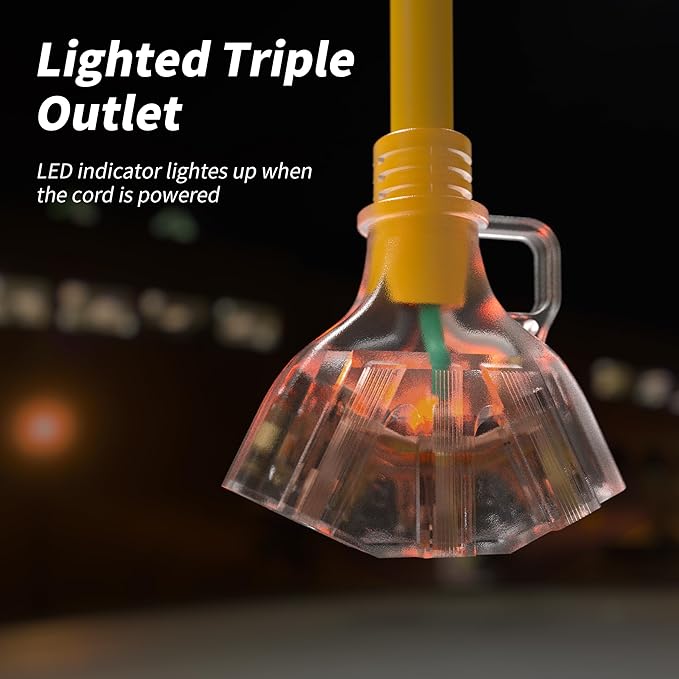 PlugSaf 3 FT 12/3 Gauge Outdoor Extension Cord - Image 6
