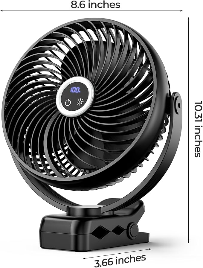 xasla 10000mAh Portable Clip On Fan - Image 7