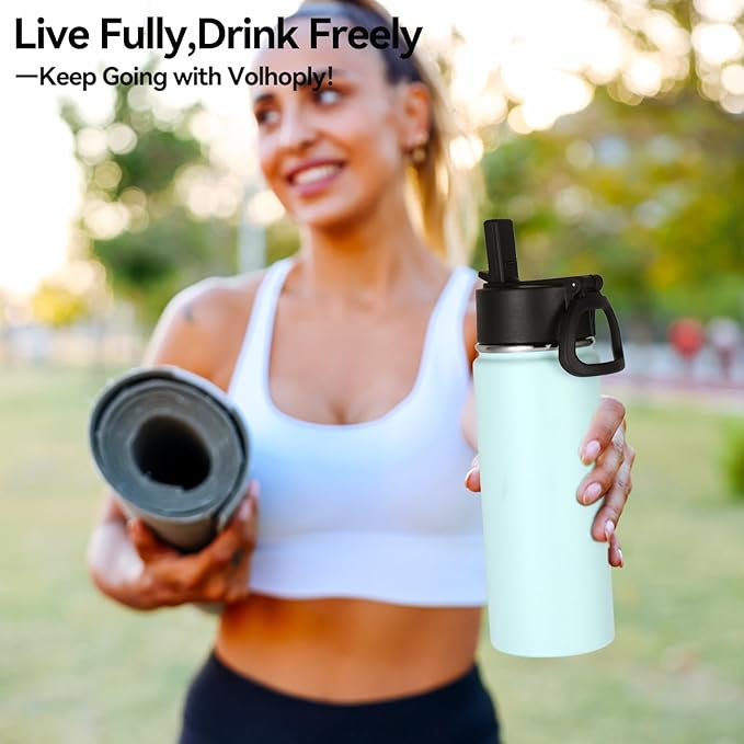Volhoply 18oz Insulated Water Bottle Bulk 8 Pack, Kids Stainless Steel Water - Image 7