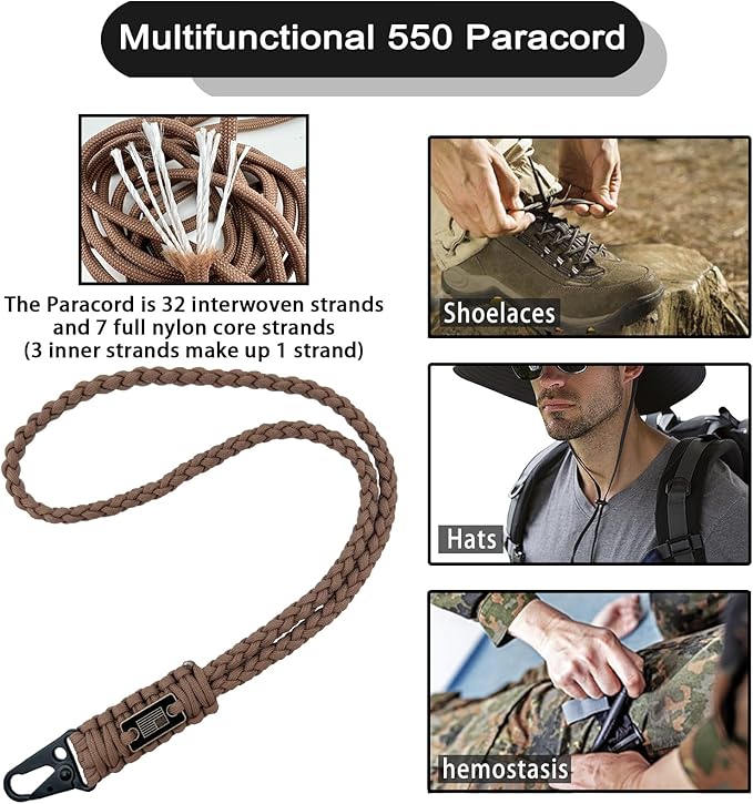 DDOUT Heavy Duty Paracord Lanyard 550 Paracord Braided Keychain - Image 3