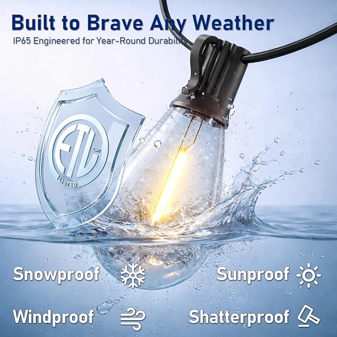200FT LED Outdoor String Lights - Image 3