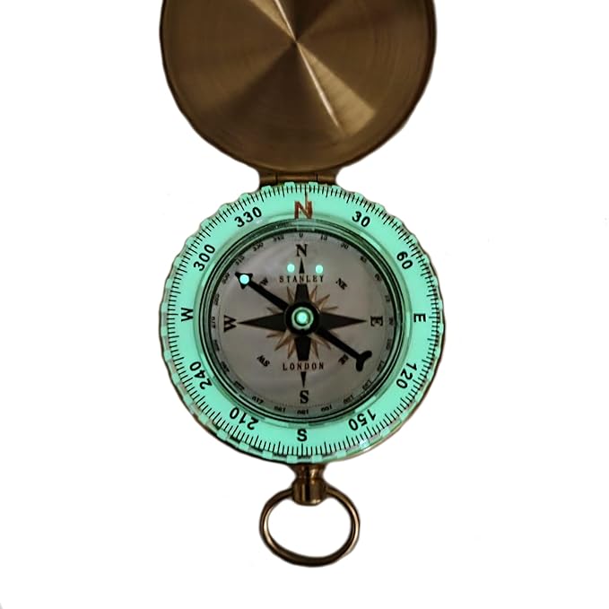 Glow in the Dark Brass Pocket Compass - Image 8