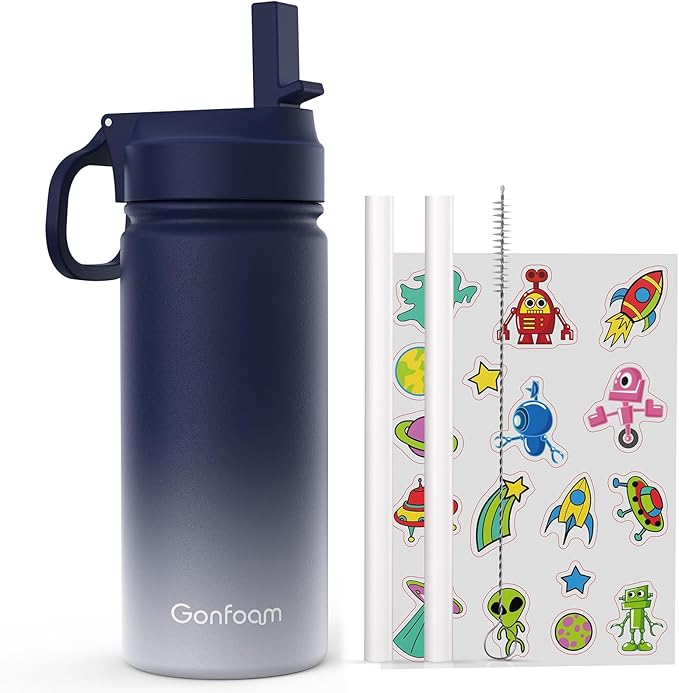 Kids Water Bottle, 16oz Kids Water Bottle by Gonfoam