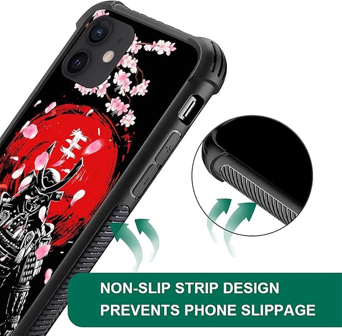 for iPhone 12/12 Pro Case, Sakura Japanese Samurai Pattern Graphic Design Girl - Image 5