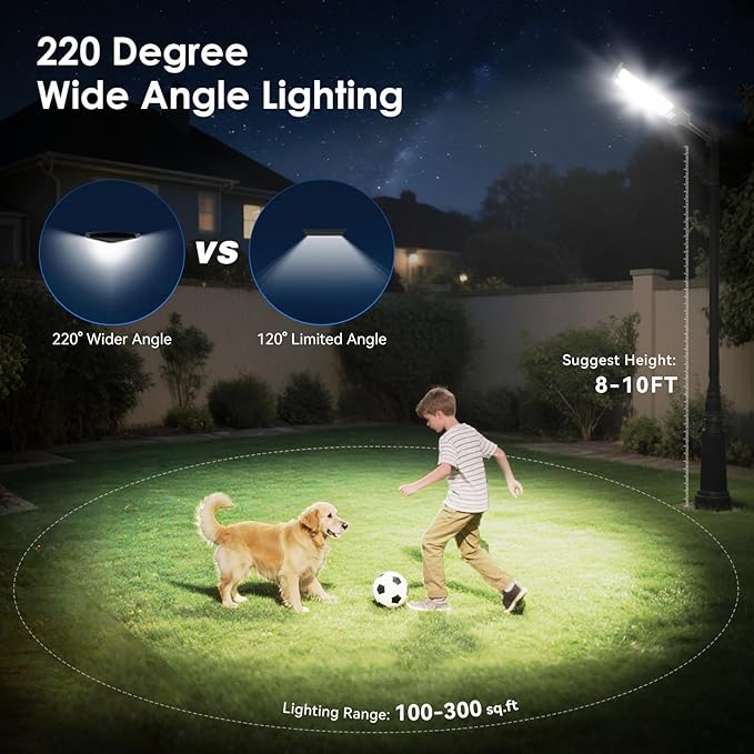 Solar Lights Outdoor Waterproof, 6500K 13000LM LED Dusk to Dawn Solar Street - Image 3