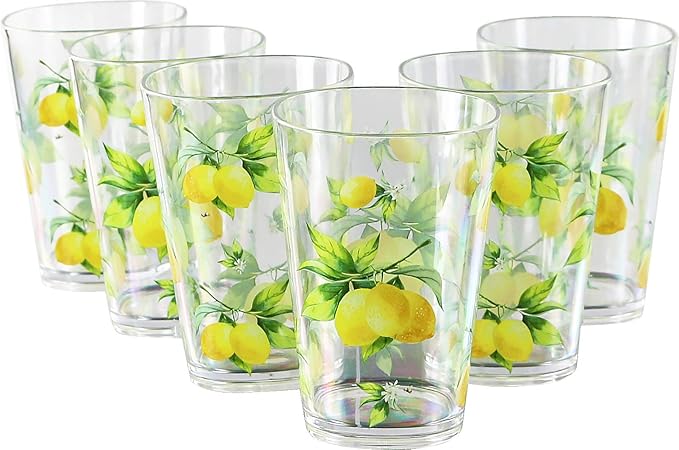 Calypso Basics Fresh Lemons, by Reston Lloyd, 8oz Acrylic Juice Drinkware by RestonLloyd
